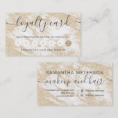 エレガントなタイポグラフィの金ゴールドのグリッターの白の大理石 ロイヤリティカード (正面/裏面)