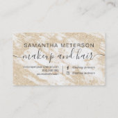 エレガントなタイポグラフィの金ゴールドのグリッターの白の大理石 ロイヤリティカード (裏面)