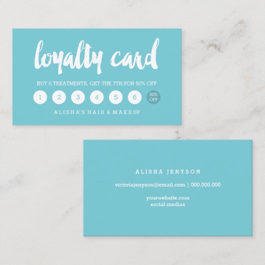 エレガントなタイポグラフィのrobbinの卵の青いロイヤリティカード ロイヤリティカード (正面/裏面)