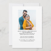 エレガントなタイポグラフィスクリプト2枚の写真のSave The Date セーブザデート (裏面)