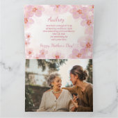 エレガントなタイポグラフィーとキュートな花のモチーフの記念カード カード (内部)