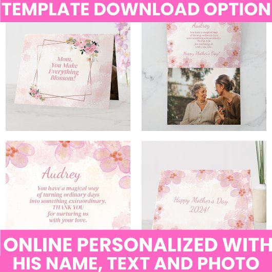 エレガントなタイポグラフィーとキュートな花のモチーフの記念カード カード