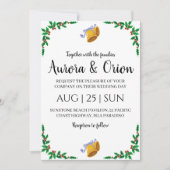 エレガントなタイポグラフィーのクリスマスウェディングカード 招待状 (正面)