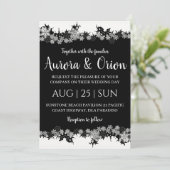 エレガントなタイポグラフィーのクリスマスウェディングカード 招待状 (スタンド正面)