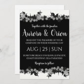 エレガントなタイポグラフィーのクリスマスウェディングカード 招待状 (正面/裏面)