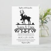 エレガントなタイポグラフィーのクリスマスウェディングカード 招待状 (スタンド正面)