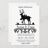 エレガントなタイポグラフィーのクリスマスウェディングカード 招待状 (正面/裏面)