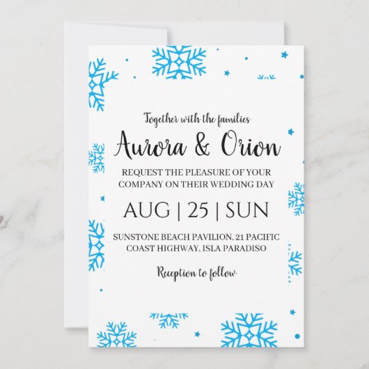 エレガントなタイポグラフィーのクリスマスウェディングカード 招待状 (正面)