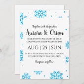 エレガントなタイポグラフィーのクリスマスウェディングカード 招待状 (正面/裏面)