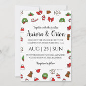 エレガントなタイポグラフィーのクリスマスウェディングカード 招待状 (正面)