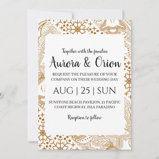 エレガントなタイポグラフィーのクリスマスウェディングカード 招待状 (正面)