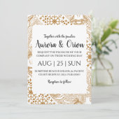 エレガントなタイポグラフィーのクリスマスウェディングカード 招待状 (スタンド正面)