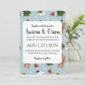 エレガントなタイポグラフィーのクリスマスウェディングカード 招待状 (スタンド正面)