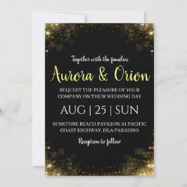 エレガントなタイポグラフィーのクリスマスウェディングカード 招待状