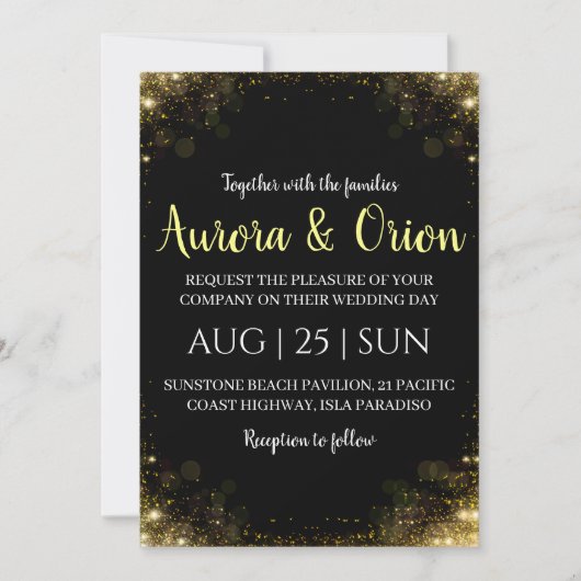 エレガントなタイポグラフィーのクリスマスウェディングカード 招待状 (正面)