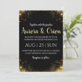 エレガントなタイポグラフィーのクリスマスウェディングカード 招待状 (スタンド正面)