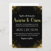 エレガントなタイポグラフィーのクリスマスウェディングカード 招待状 (正面/裏面)