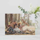 エレガントなタイポグラフィーの写真クリスマスカード 招待状 (スタンド正面)