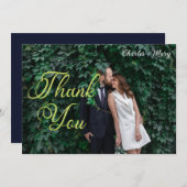 エレガントなタイポグラフィーの写真感謝カード サンキューカード (正面/裏面)