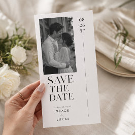 エレガントなタイポグラフィーの結婚式リマインドカード セーブザデート