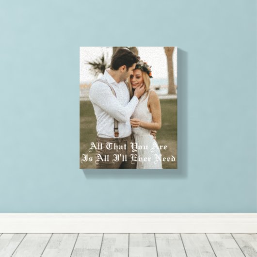 エレガントなタイポグラフィー ウェディング フォト アニバーサリー キャンバスプリント (インサイチュ (ウッドフロア))