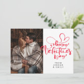 エレガントなタイポグラフィー バレンタインデー おめでとう 1枚の写真 シーズンカード (スタンド正面)