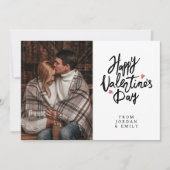 エレガントなタイポグラフィー バレンタインデー おめでとう 1枚の写真 シーズンカード (正面)