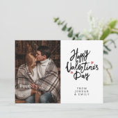 エレガントなタイポグラフィー バレンタインデー おめでとう 1枚の写真 シーズンカード (スタンド正面)