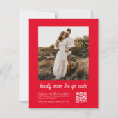 エレガントなタイポグラフィー ピンク レトロ ウェディング 招待状 (裏面)