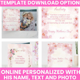 エレガントなタイポグラフィー フラワーモダン カード