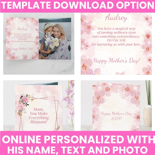 エレガントなタイポグラフィー フラワー モダン カード