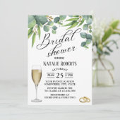 エレガントなタイポグラフィー 植物 花 ブライダルシャワー 招待状 (スタンド正面)