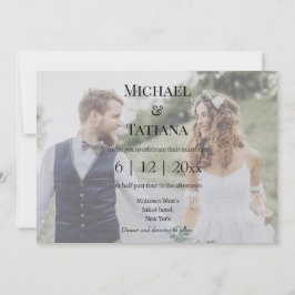 エレガントなタイポグラフィー 結婚式 RSVP QRコード 2枚の写真 招待状