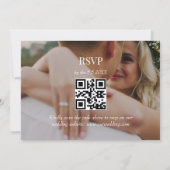 エレガントなタイポグラフィー 結婚式 RSVP QRコード 2枚の写真 招待状 (裏面)