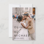 エレガントなタイポグラフィー Save the Date フォト ミニマル セーブザデート (正面)