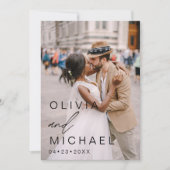 エレガントなタイポグラフィー Save the Date フォト ミニマル セーブザデート (正面)