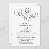 エレガントなタイポグラフィ、シンプル モダン、 私たち結婚しました 招待状 (正面/裏面)