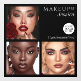 エレガントなタイポグラフィ ブラック3枚写真ロゴメイクアップ ウィンドウサイン