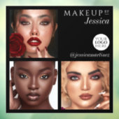 エレガントなタイポグラフィ ブラック3枚写真ロゴメイクアップ ウィンドウサイン (シート3)