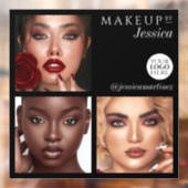 エレガントなタイポグラフィ ブラック3 写真 ロゴ メイクアップ ウィンドウサイン (シート2)