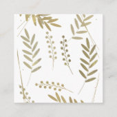 エレガントなタイムレス ソフトゴールド フラワーミニマルism エンクロージャーカード (裏面)