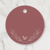エレガントなタイムレス ローズ モーヴ キンセアニエラ 記念品タグ フェイバータグ (裏面)