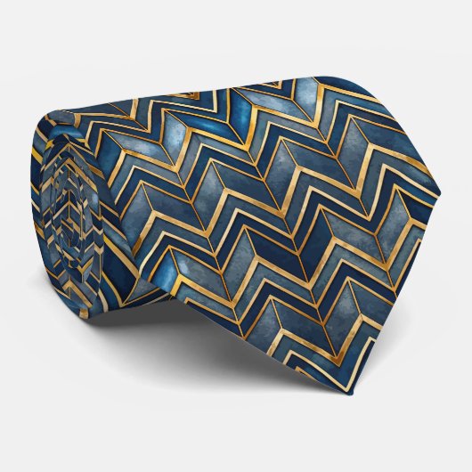 エレガントなタイル状の アールデコ調 パターン ネクタイ (ロール)