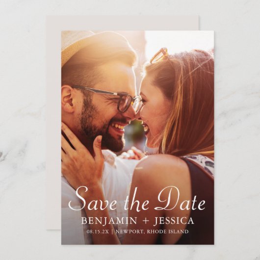 エレガントなタウペの写真 ウェディング セーブ・ザ・デート (正面/裏面)