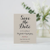 エレガントなタウペの結婚式Save the Date ポストカード (スタンド正面)