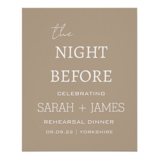 エレガントなタウペ 前日のリハーサルディナー ポスター (正面)