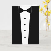 エレガントなタキシードのブランクの中の挨拶状 カード (黄色い花)