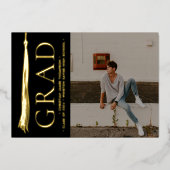 エレガントなタッセル卒業パーティー カスタム フォト 箔シーズンカード (正面)