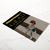 エレガントなタッセル卒業パーティー カスタム フォト 箔シーズンカード (回転した状態)