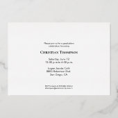 エレガントなタッセル卒業パーティー カスタム フォト 箔シーズンカード (裏面)